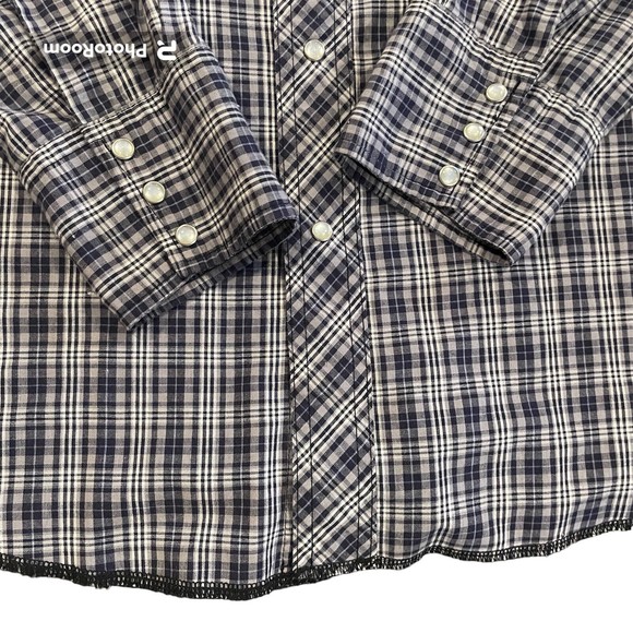 VTG Rustler Pearl Snap Western Button Down Men’s XL Plaid - Picture 4 of 6